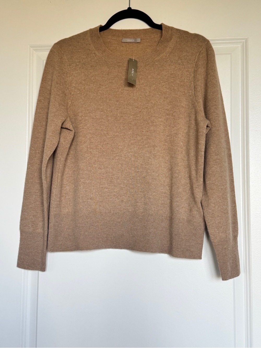 NWT J. CREW Cashmere classic-fit crewneck sweater heather camel M *NOTE* BA400 - Picture 3 of 16
